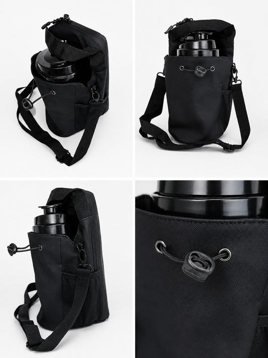 Compact Magnetic Gym Sling Bag | Built-in Water Bottle Holder